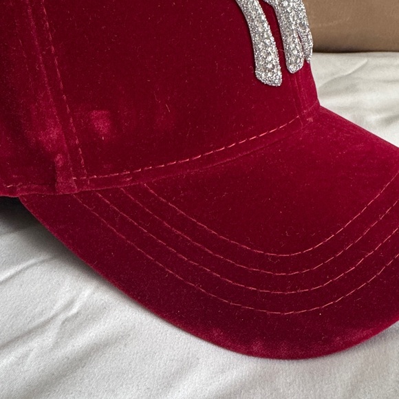 Red Cap with Rhinestone Logo - Picture 5 of 5